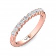 FlyerFit® 14K Pink Gold Shared Prong Wedding Band