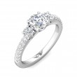 FlyerFit® Platinum Three Stone Engagement Ring