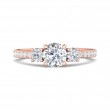 FlyerFit® 14K Pink Gold Three Stone Engagement Ring