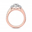 FlyerFit® 14K Pink Gold Shank And White Gold Top Three Stone Engagement Ring