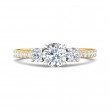 FlyerFit® 14K Yellow and 14K White Gold Three Stone Engagement Ring