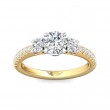 FlyerFit® 14K Yellow and 14K White Gold Three Stone Engagement Ring