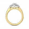 FlyerFit® 14K Yellow and 14K White Gold Three Stone Engagement Ring