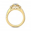 FlyerFit® 18K Yellow Gold Three Stone Engagement Ring