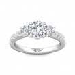 FlyerFit® 14K White Gold Three Stone Engagement Ring