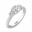 FlyerFit® 14K White Gold Three Stone Engagement Ring