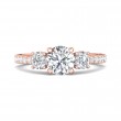 FlyerFit® 18K Pink Gold Three Stone Engagement Ring