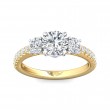 FlyerFit® 14K Yellow and 14K White Gold Three Stone Engagement Ring