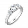 FlyerFit® 18K White Gold Vintage Engagement Ring