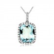 Aquamarine & Diamond Pendant