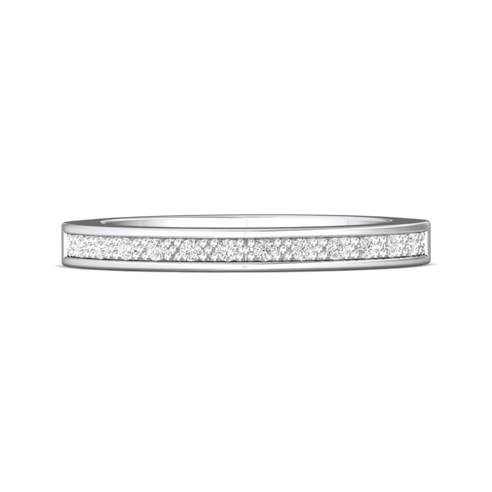 FlyerFit® Platinum Micropave Bead Set Wedding Band