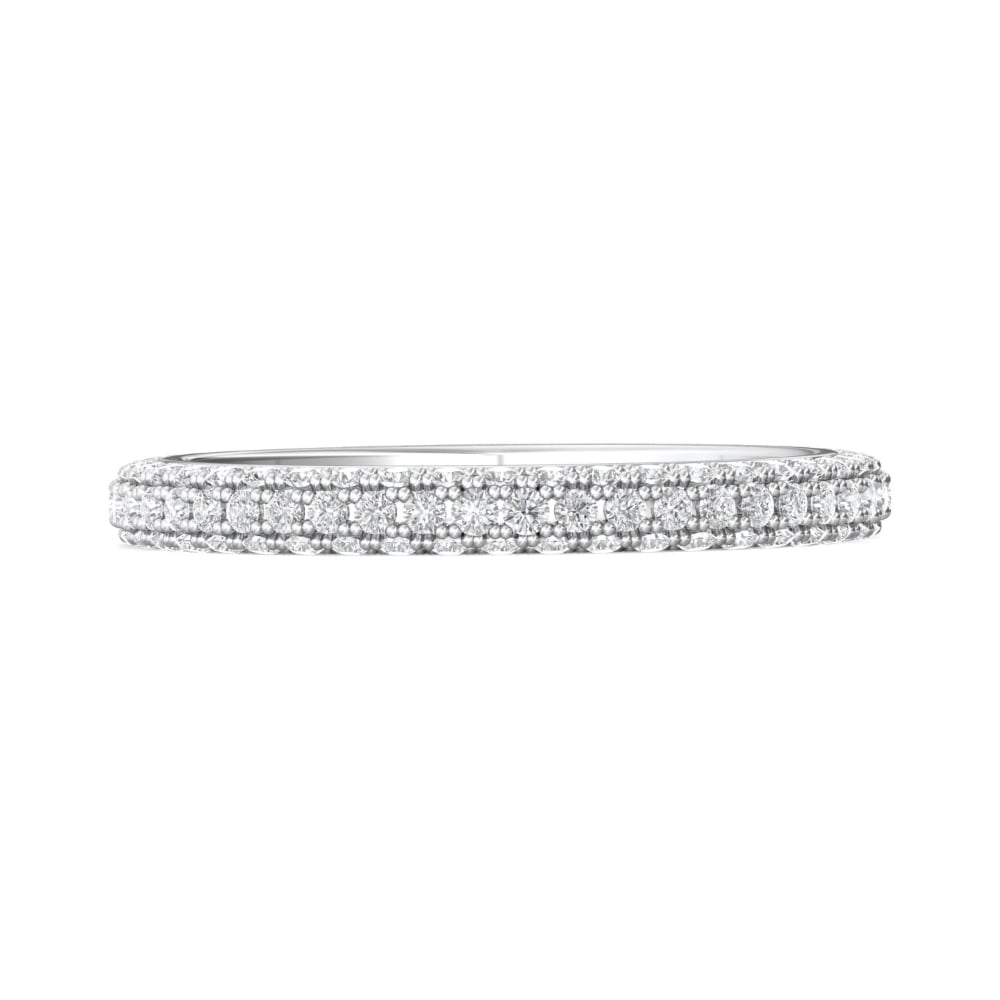 FlyerFit® Platinum Micropave Wedding Band