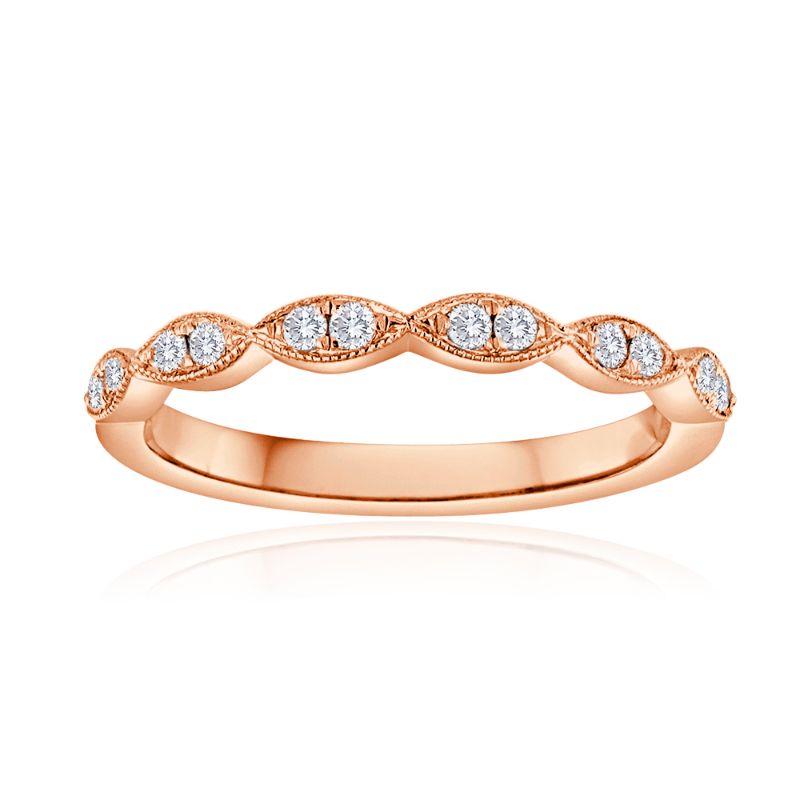 Round Diamond Pavé Milgrain Band