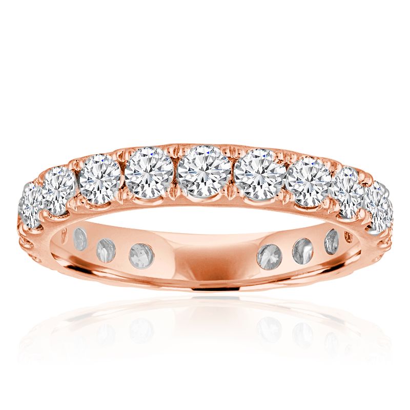 Round Diamond Split Prong Eternity Band