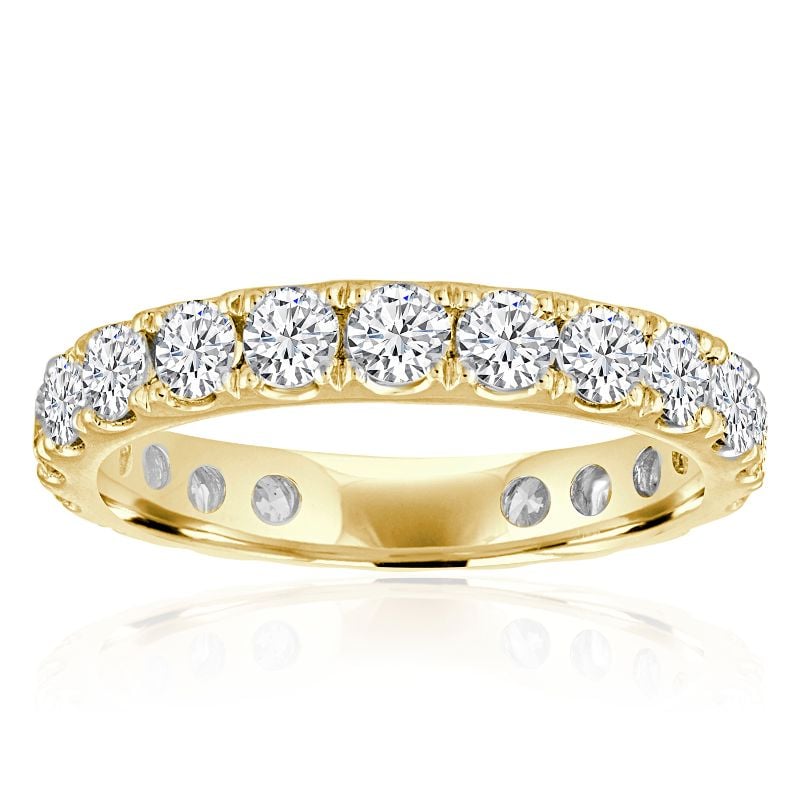 Round Diamond Split Prong Eternity Band