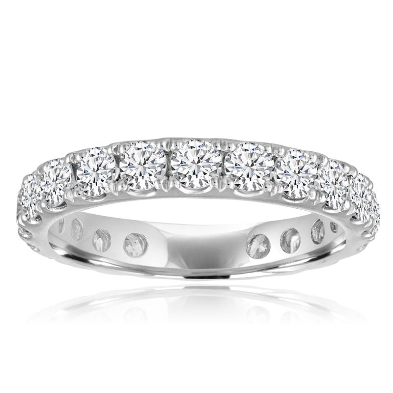 Round Diamond Split Prong Eternity Band