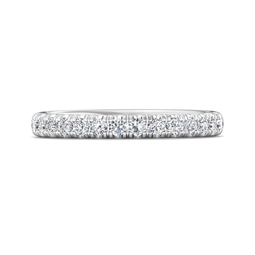 FlyerFit® Platinum Micropave Cutdown Wedding Band