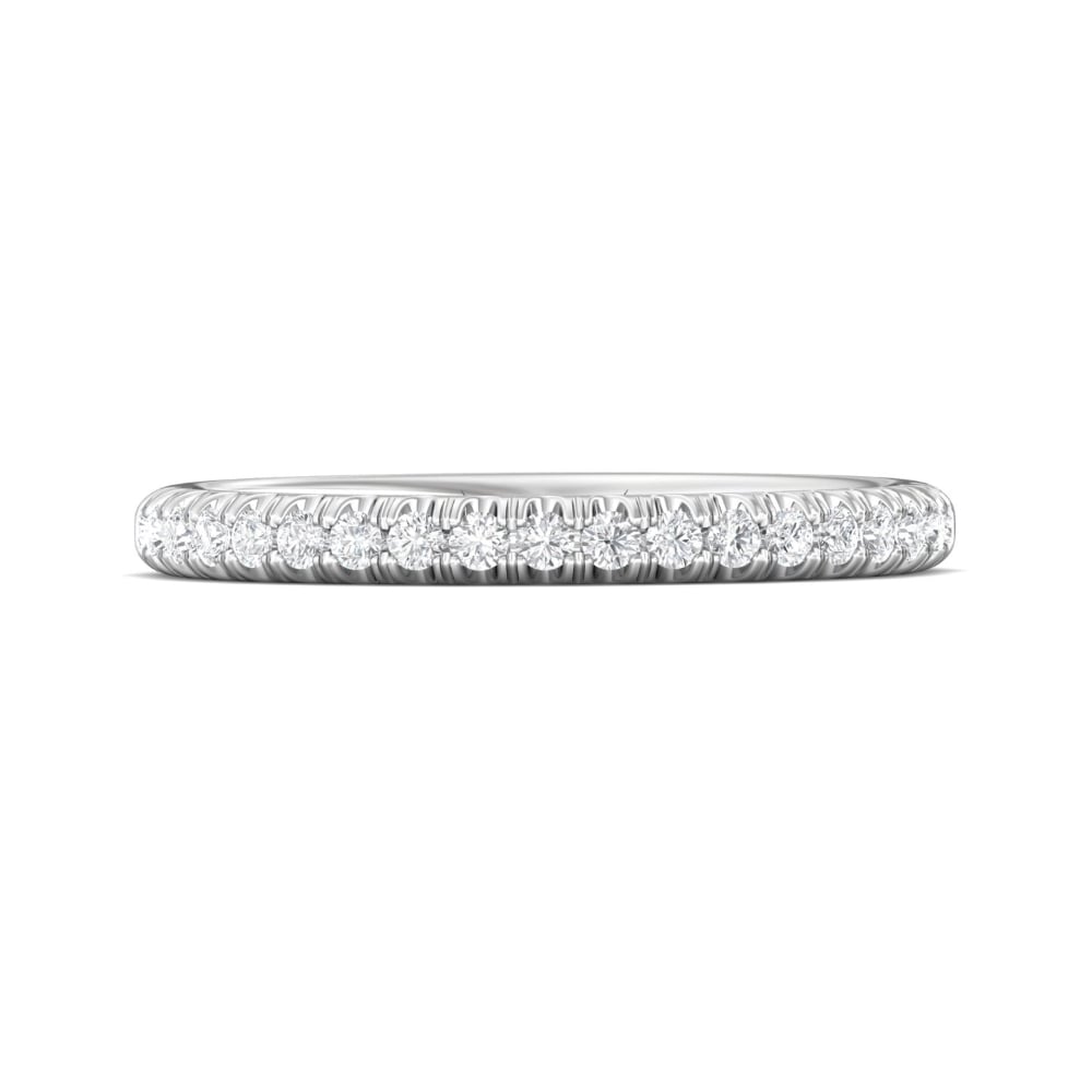 FlyerFit® Platinum Micropave Cutdown Wedding Band