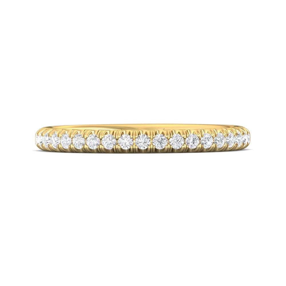 FlyerFit® 14K Yellow Gold Micropave Cutdown Wedding Band