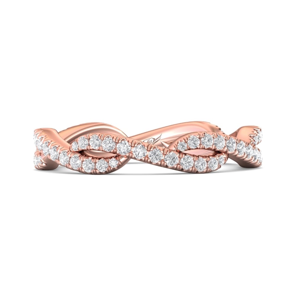 FlyerFit® 14K Pink Gold Stackers Wedding Band