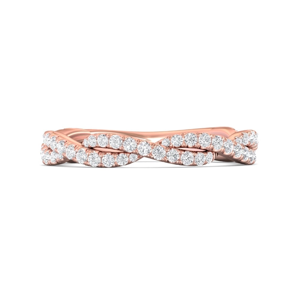 FlyerFit® 14K Pink Gold Stackers Wedding Band