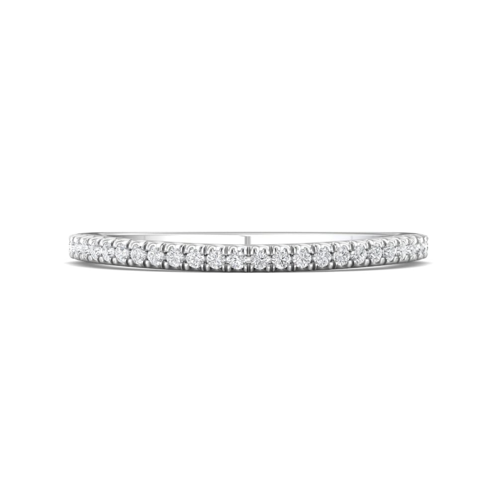 FlyerFit® Platinum Micropave Cutdown Wedding Band