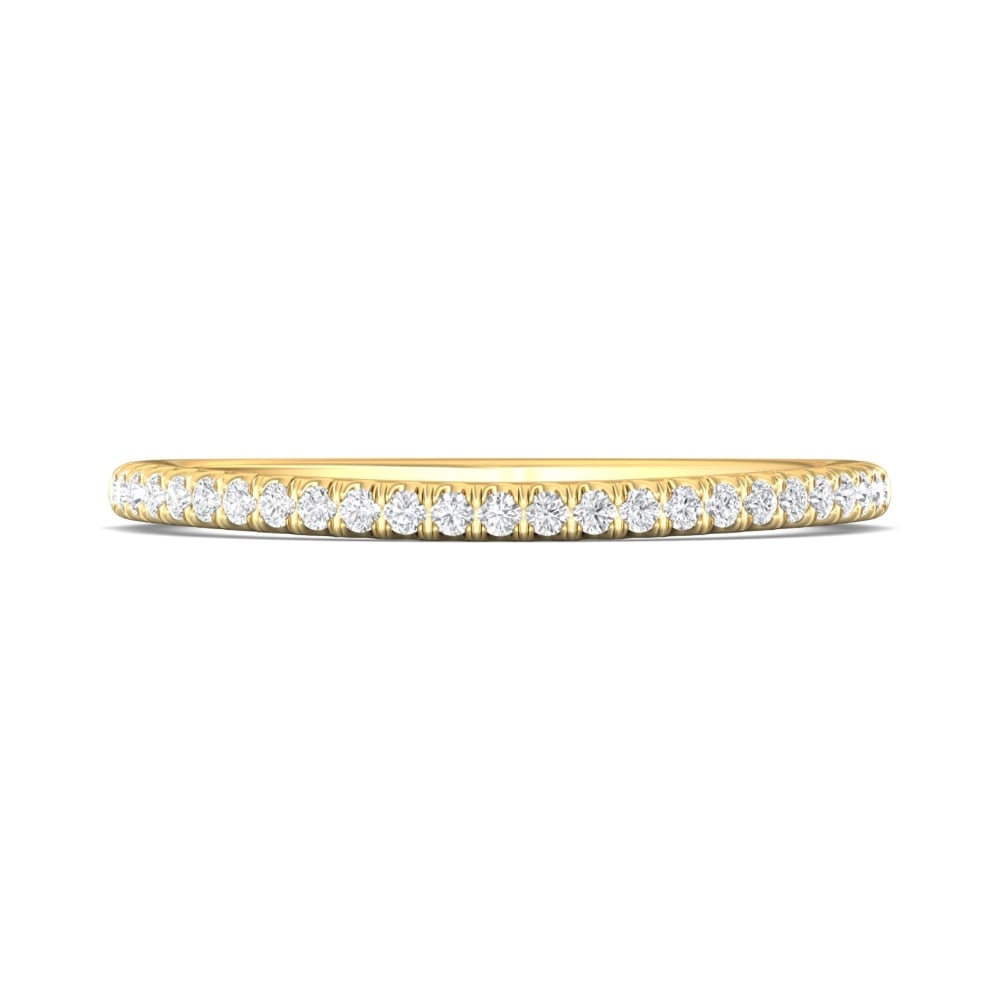 FlyerFit® 14K Yellow Gold Micropave Cutdown Wedding Band