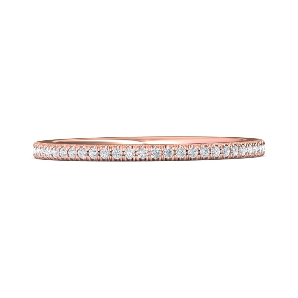 FlyerFit® 14K Pink Gold Micropave Cutdown Wedding Band