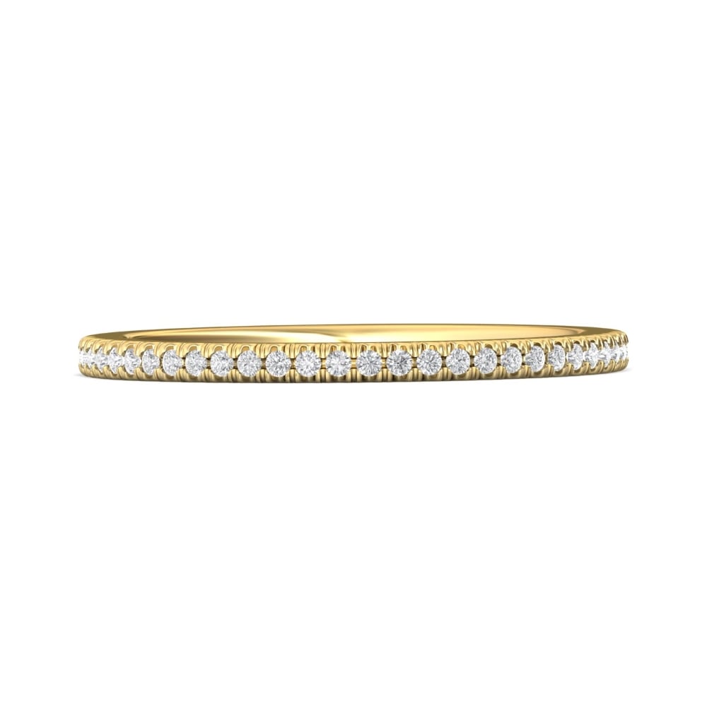 FlyerFit® 14K Yellow Gold Micropave Cutdown Wedding Band