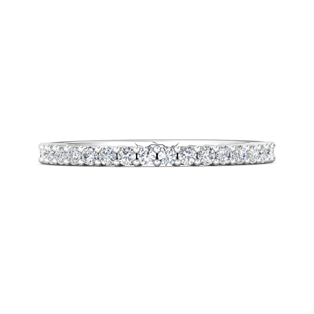 FlyerFit® 14K White Gold Shared Prong Wedding Band