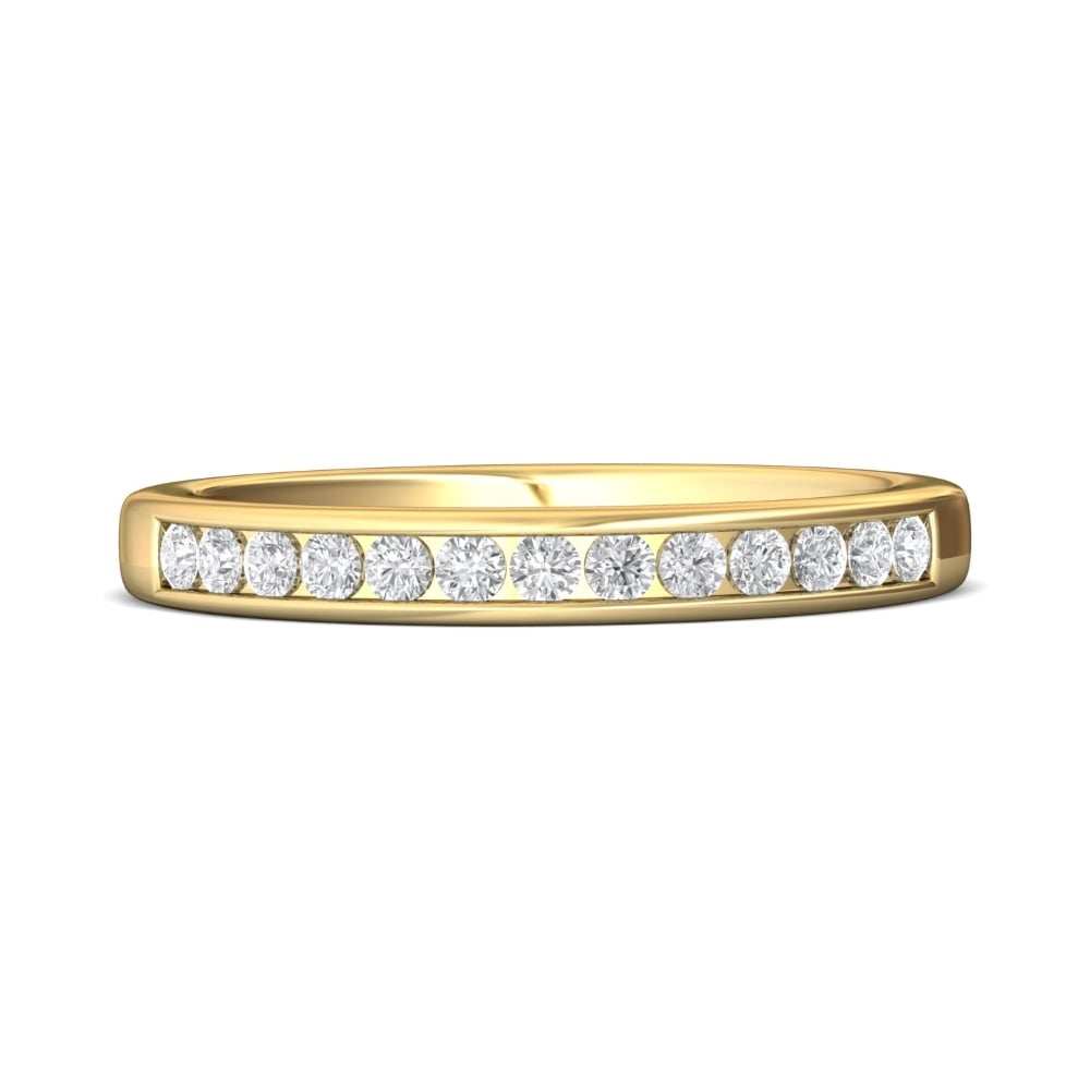 FlyerFit® 18K Yellow Gold Channel  Wedding Band