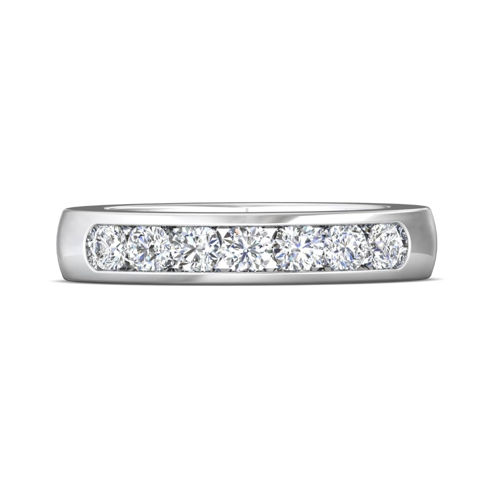 FlyerFit® 14K White Gold Channel  Wedding Band