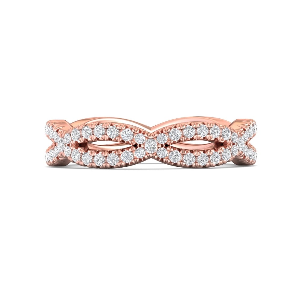 FlyerFit® 18K Pink Gold Stackers Wedding Band