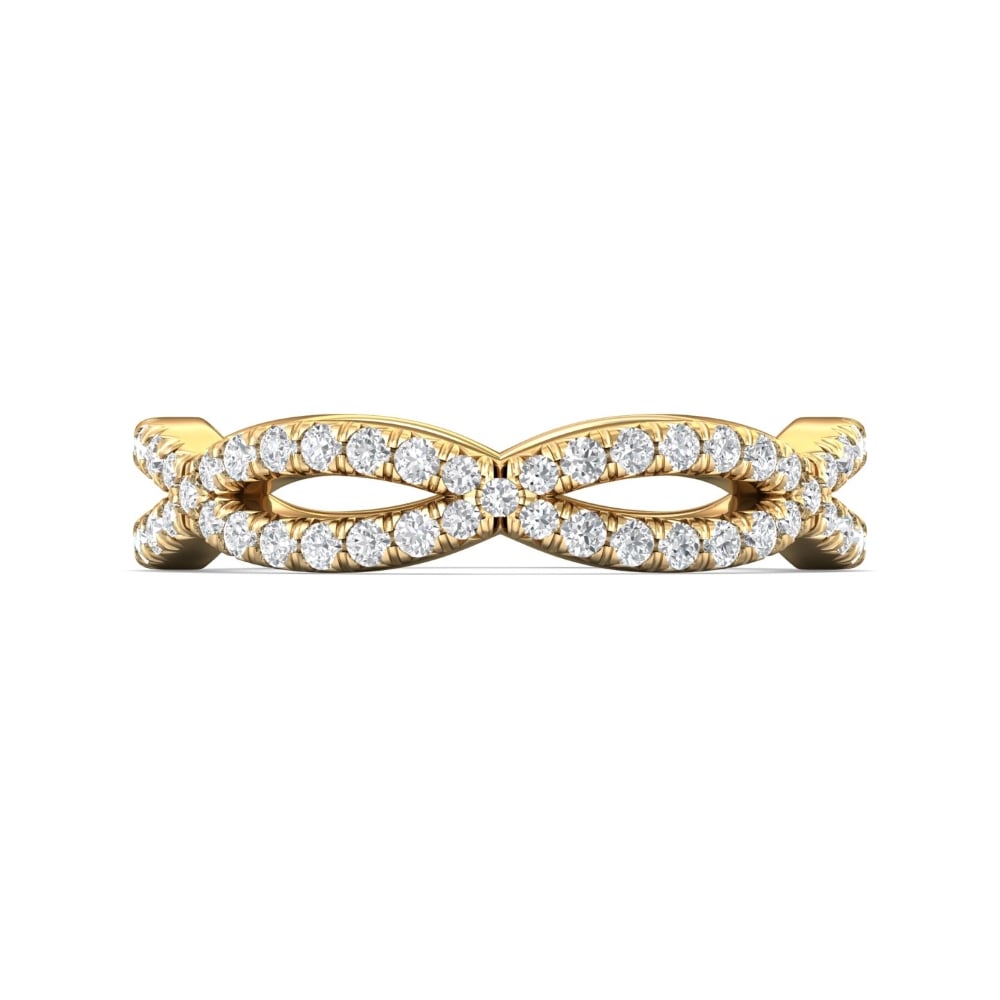 FlyerFit® 18K Yellow Gold Eternity Wedding Band