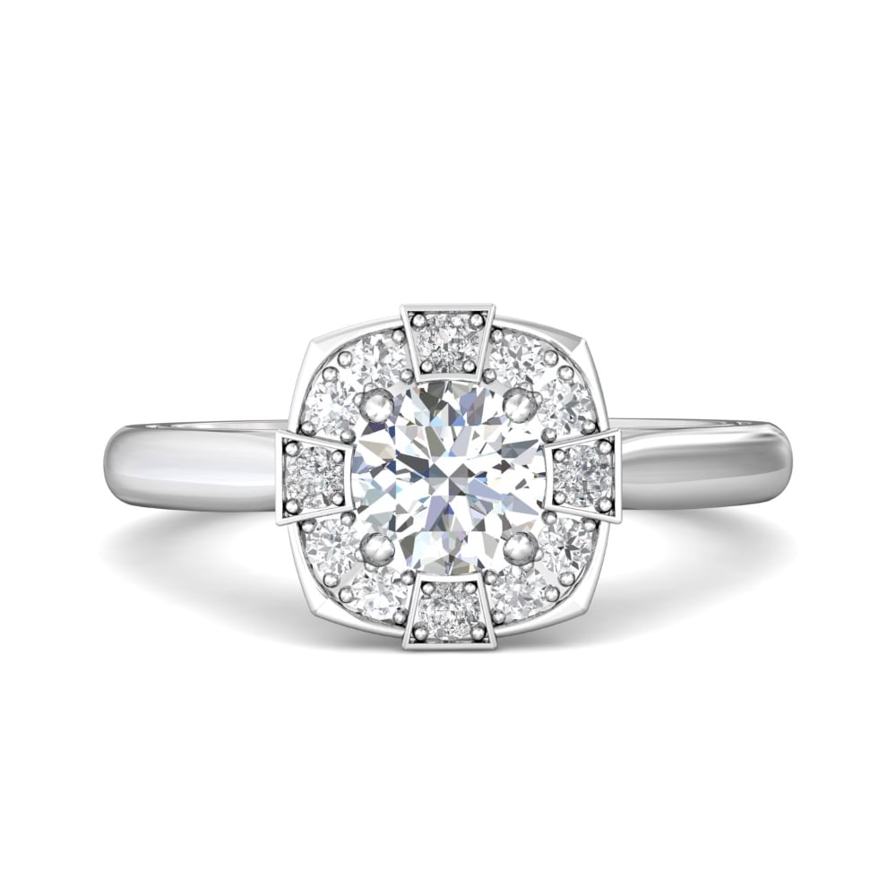 FlyerFitÂ® 14K White Gold Solitaire Engagement Ring