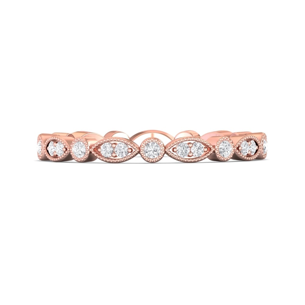 FlyerFit® 14K Pink Gold Stackers Wedding Band