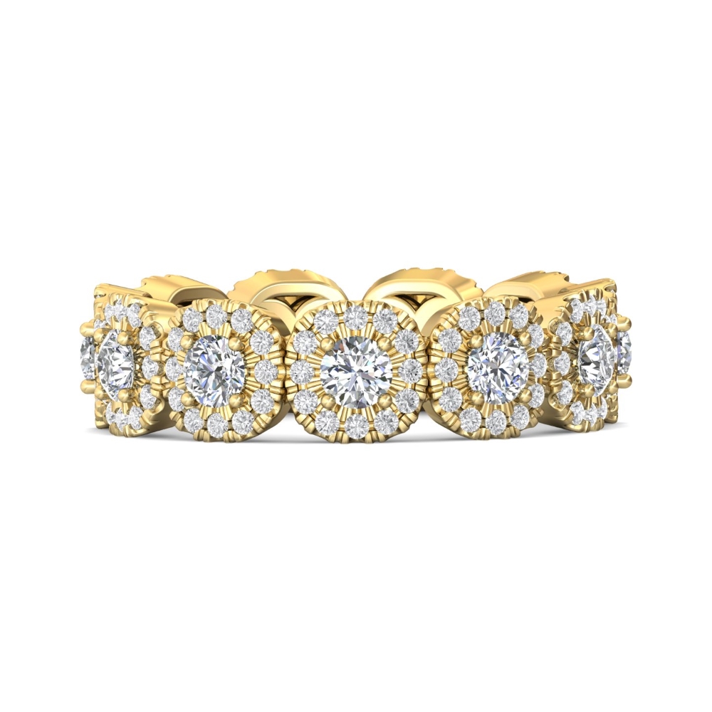 FlyerFit® 18K Yellow Gold Eternity Wedding Band