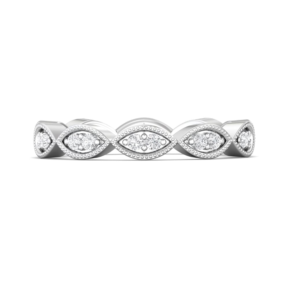 FlyerFit® 18K White Gold Stackers Wedding Band