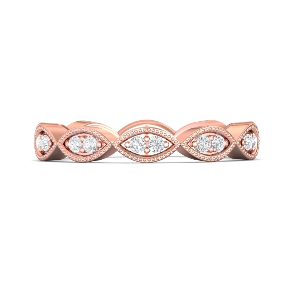 FlyerFit® 18K Pink Gold Stackers Wedding Band