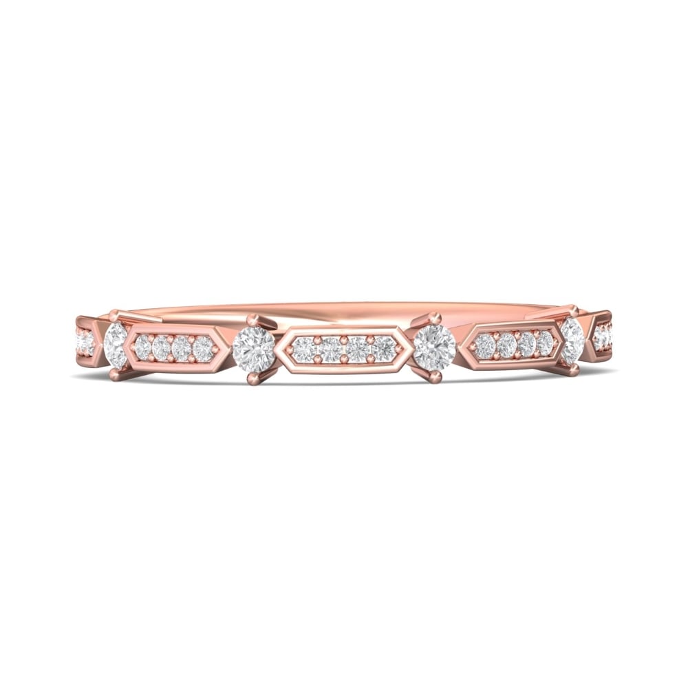 FlyerFit® 18K Pink Gold Stackers Wedding Band