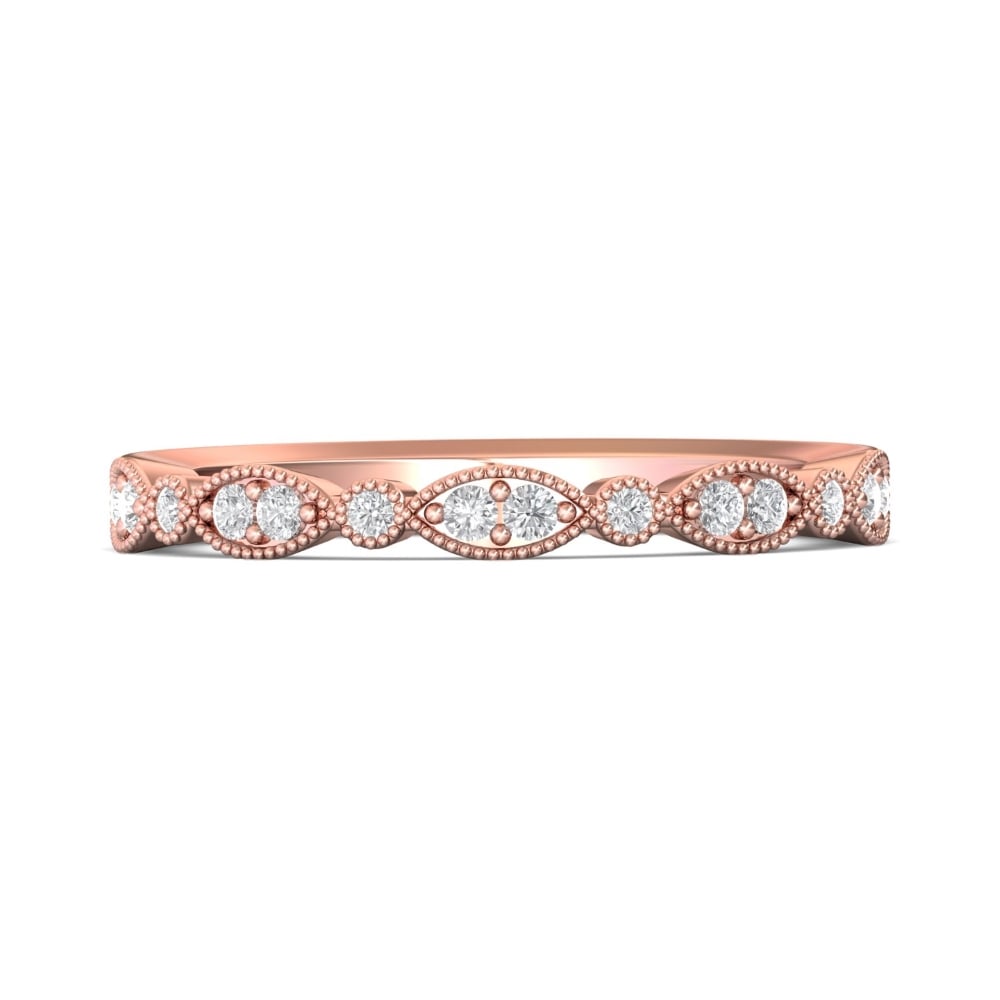 FlyerFit® 18K Pink Gold Stackers Wedding Band