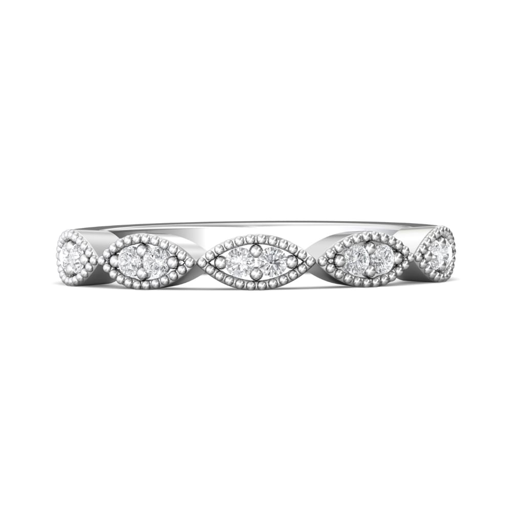 FlyerFit® 18K White Gold Stackers Wedding Band