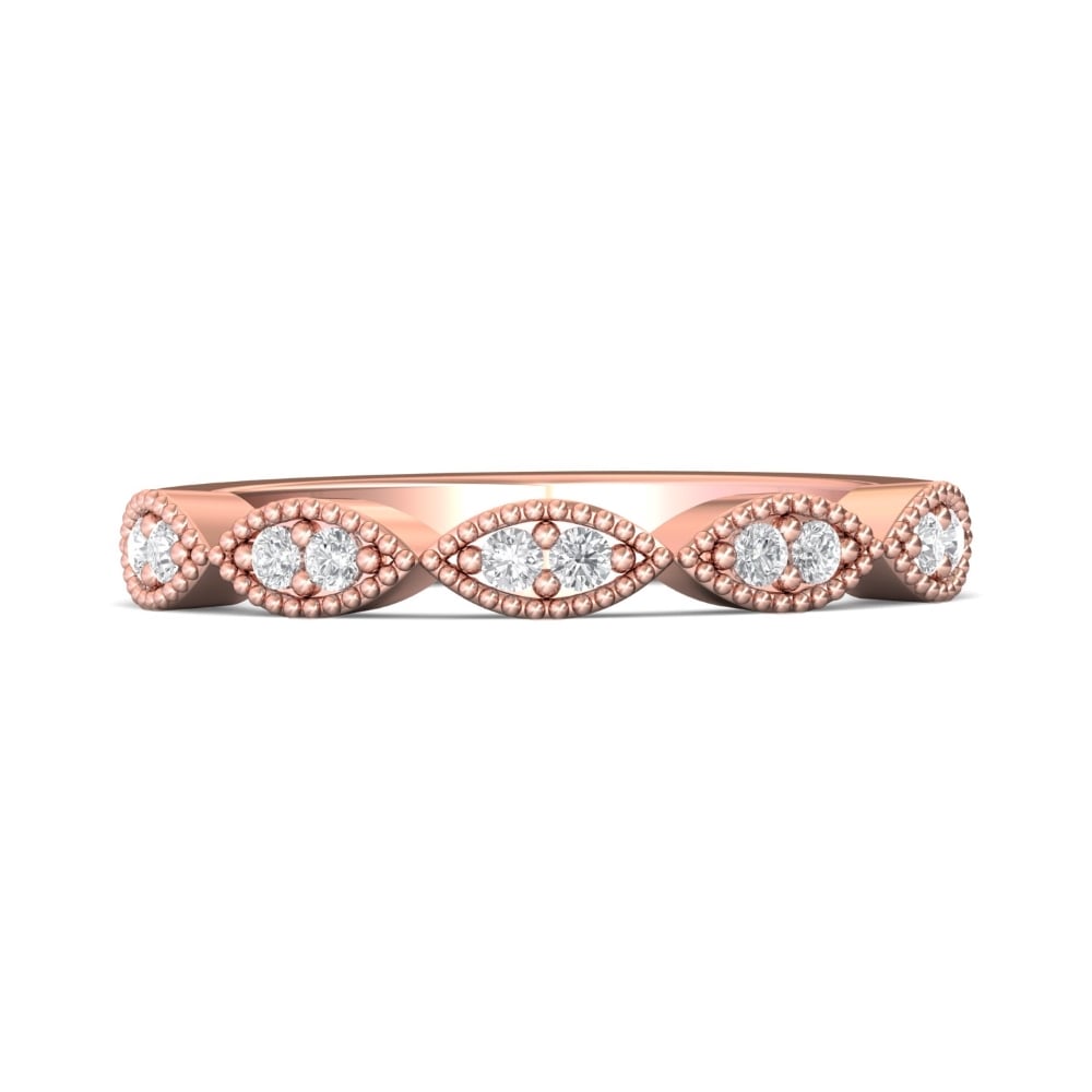 FlyerFit® 18K Pink Gold Stackers Wedding Band