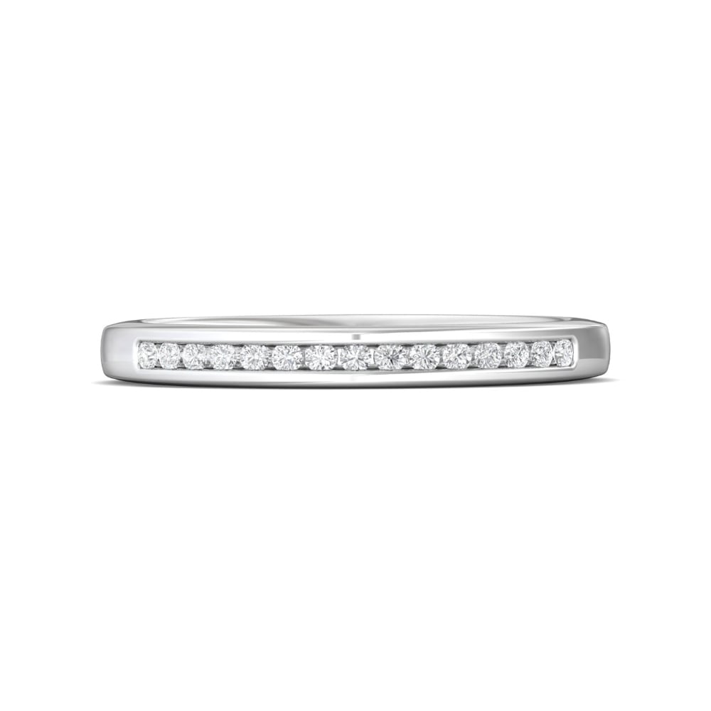 FlyerFit® 14K White Gold Channel  Wedding Band