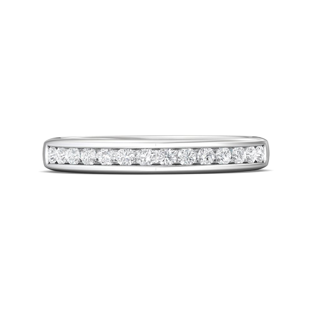 FlyerFit® 14K White Gold Channel  Wedding Band