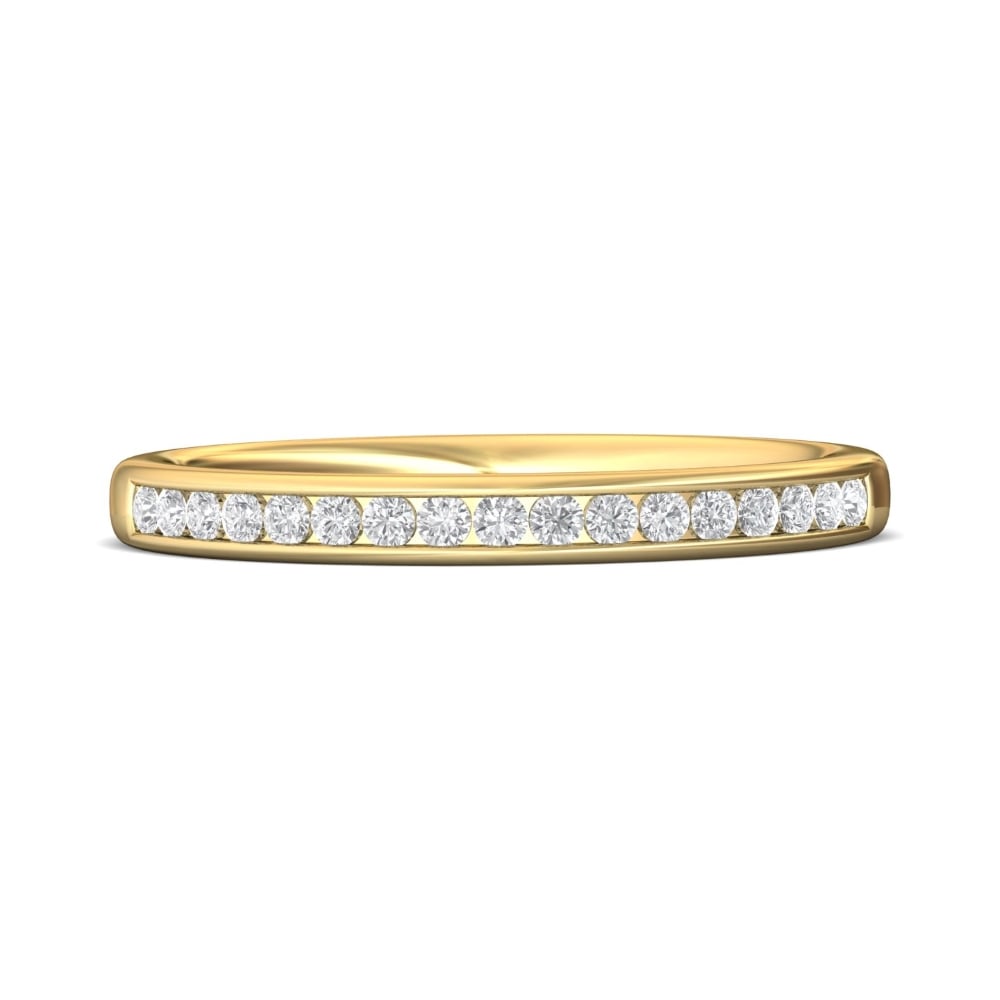 FlyerFit® 18K Yellow Gold Channel  Wedding Band