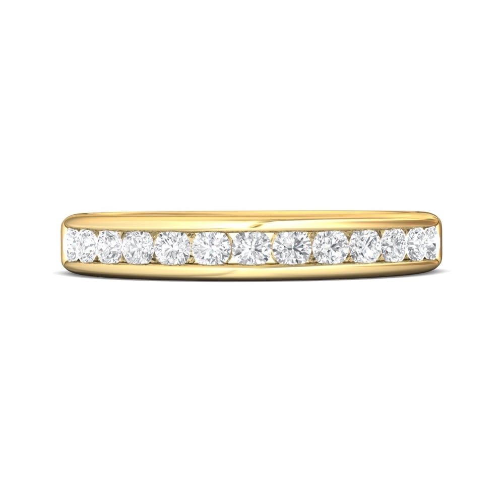 FlyerFit® 18K Yellow Gold Channel  Wedding Band