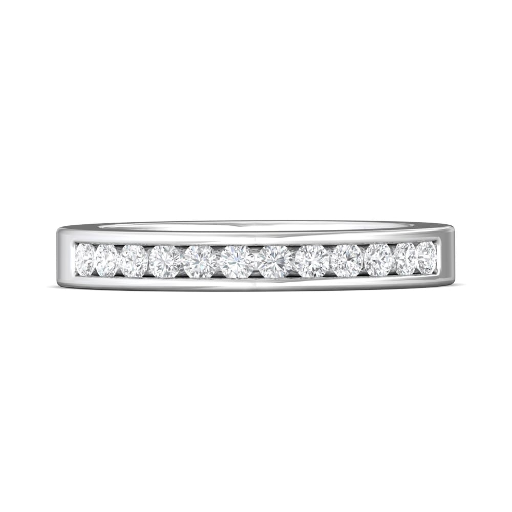 FlyerFit® 18K White Gold Vintage Wedding Band