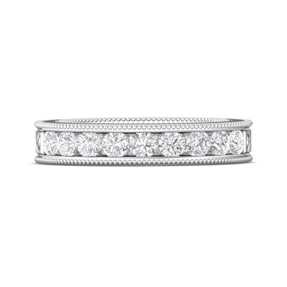 FlyerFit® 14K White Gold Vintage Wedding Band