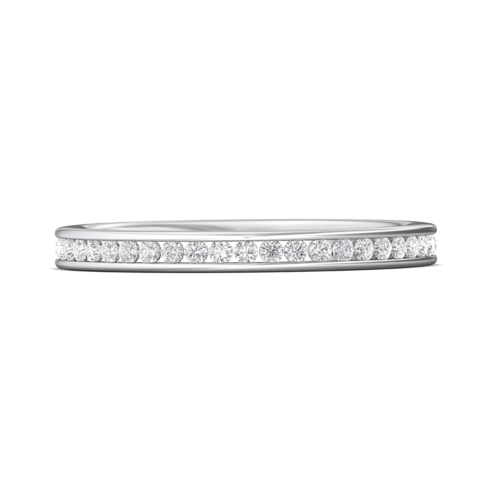 FlyerFit® 14K White Gold Eternity Wedding Band